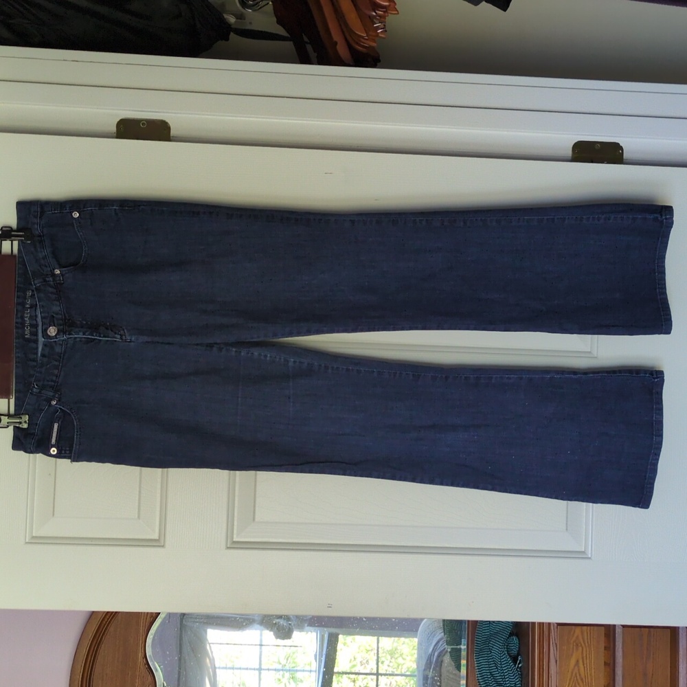 Michael Kors jeans, wide leg, dark wash, size 6US.